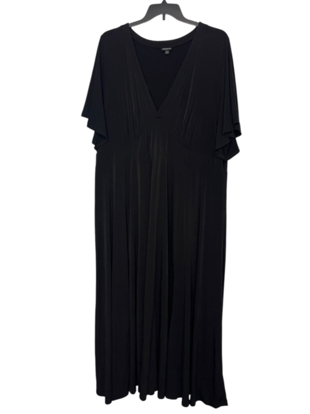 Torrid Black Vneck Flutter Sleeve Maxi Dress Size 5X - Picture 2 of 6